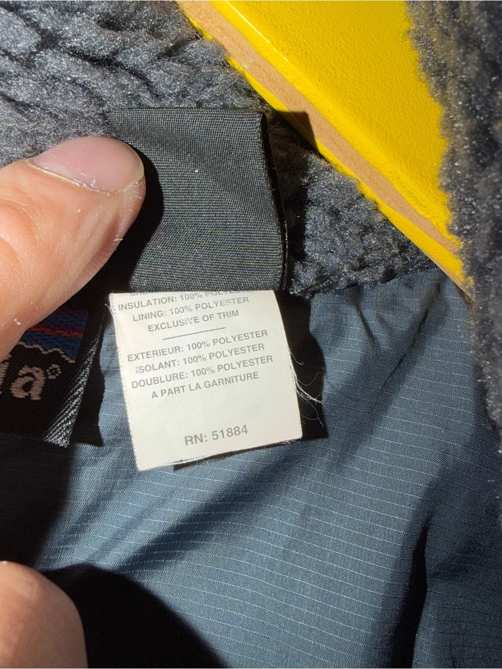 Patagonia small black fleece jacket with quilted lining vintage - Picture 6 of 7